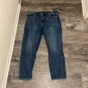 KUT High Rise Crop Straight Leg Jeans
